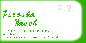 piroska nasch business card